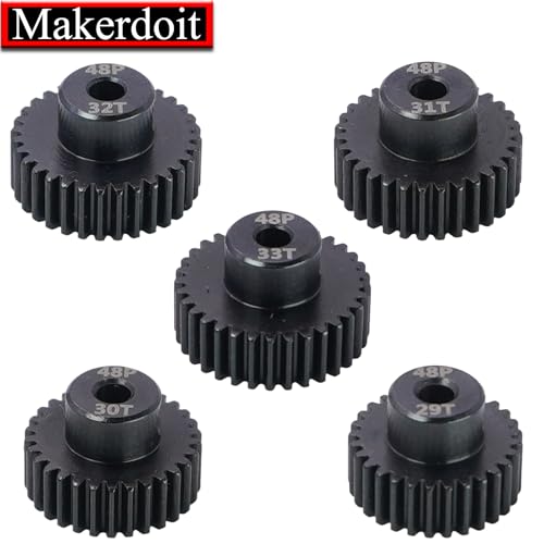 48p Pitch Pinion Gear Set 3.175mm 29T 30T 31T 32T 33T Hardened Steel fit 1/8 inch Shaft RC Car