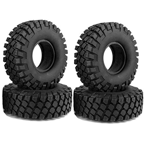 114mm RC Off Road Climbing Car Tires,WONFAST 4PCS RC Crawler Rubber Tires 1.9 inch Wheels Tyres Set for 1:10 RC Rock Crawler Car for Axial SCX10 D90 TF2 MST Tamiya TRX-4 Parts - color: 114mm