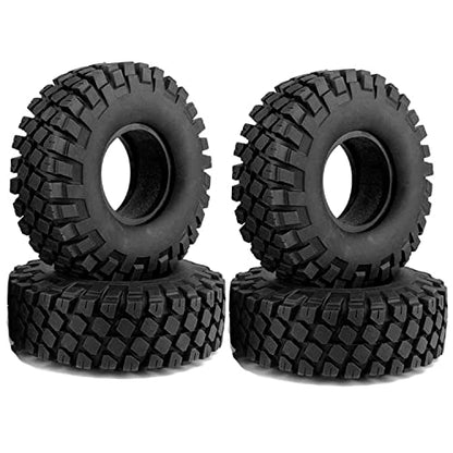114mm RC Off Road Climbing Car Tires,WONFAST 4PCS RC Crawler Rubber Tires 1.9 inch Wheels Tyres Set for 1:10 RC Rock Crawler Car for Axial SCX10 D90 TF2 MST Tamiya TRX-4 Parts - color: 114mm