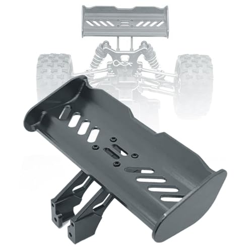 RC Tail Wing Aluminum Rear Spoiler Sturdy 1:14 1:12 Modification Tail Wing Bracket For 144001 124019 144016 4001R, Black - color: Black