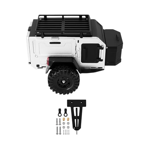 INJORA Off-Road Camping Trailer for 1/18 1/24 RC Crawlers TRX4M SCX24 Upgrade(Silver) - color: Silver