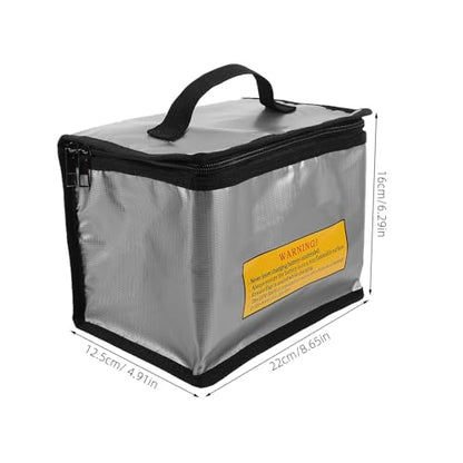 OSALADI Explosionproof Lithium Battery Storage Bag Silver with Large Capacity for Rc Car and Drone Battery Safety Pouch Fireproof Guard Pouch Charging and Transport