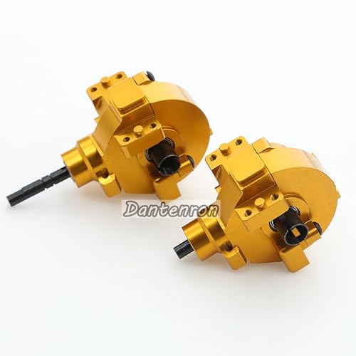 1/10 RC Electric Car Front Drive Diff Gear Box Assembly Set Upgraded Parts Compatible with 1:10 Car HSP Redcat Himoto Volcano EPX 94106 94107 94108 94111 94123 (Gold) - color: Gold