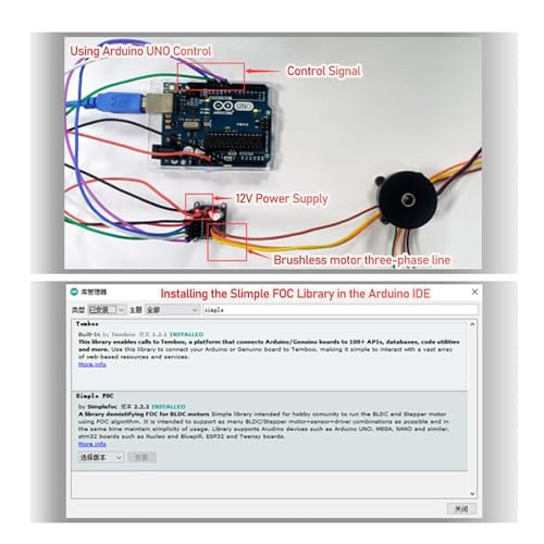 2804 Brushless Outrunner Hollow Shaft DC Motor Kit with AS5600 Magnetic Encoder & SimpleFOC Mini Driver Board for Gimbal Drones