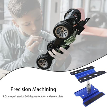 RC Car Stand RC Repair Stand 360 Degree Rotation Lift or Lower for Traxxas Arrma Redcat Axial RC4WD HSP Losi 1/8 1/10 1/12 1/16 Scale RC Crawler Car Truck Buggies (Navy Blue) - color: Navy Blue