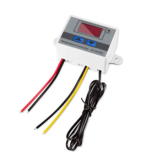 Digital LED Temperature Controller Module, XH-W3001 Thermostat Switch with Waterproof Probe, Programmable Heating Cooling Thermostat (12V 10A 120W) - style: 12V