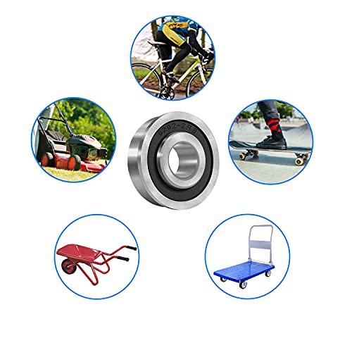 8 Pack Flanged Ball Bearing ID 1/2" x OD 1-3/8", Pre Lubricated,Stable Performance,Cost Effective,Suitable for Lawn Mower, Wheelbarrows, Carts & Hand Trucks Wheel Hub