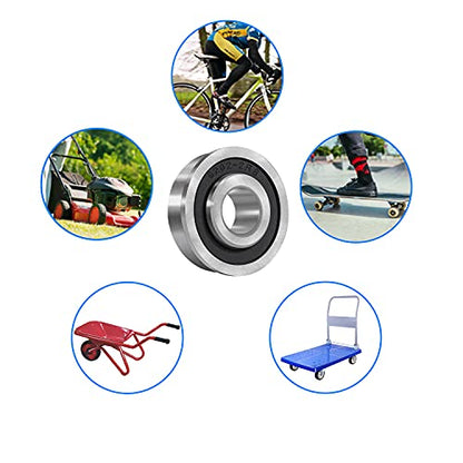 8 Pack Flanged Ball Bearing ID 1/2" x OD 1-3/8", Pre Lubricated,Stable Performance,Cost Effective,Suitable for Lawn Mower, Wheelbarrows, Carts & Hand Trucks Wheel Hub