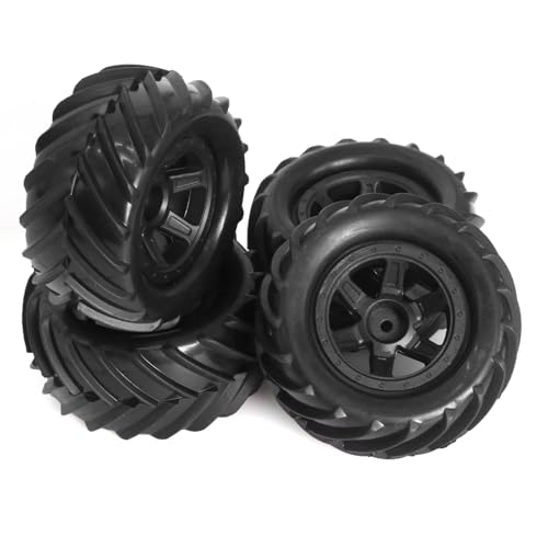 Compatible with TRAXXAS for MJX 16207 for SCY 16101 for HBX 1/16 RC Car Parts 4pcs 90mm Monster Truck for Buggy Tires Wheel 12mm Hex RC Assortment