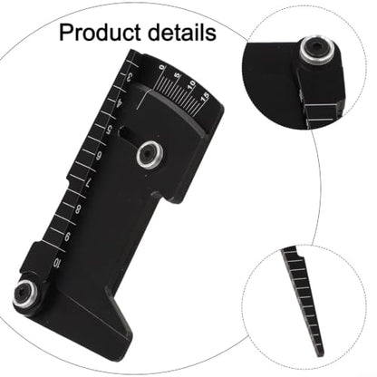Adjustable Metal Camber Gauge for RC Cars, Wheel Rim Height Measuring Tool, Compact Alignment Setup Ruler for Remote Control Vehicles(Is black)