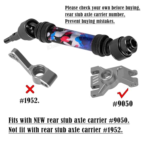 RC #45 Steel Front Rear Driveshaft/Drive Shaft Upgrades Part for 1/10 Slash,Rustler,Stampede,Jat0 4WD 4X4 VXL,F0rd F15O Rapt0r R 4WD,CVD Axles with Hex(#9051#9052) Colorful - color: Colorful-(Upgrades）