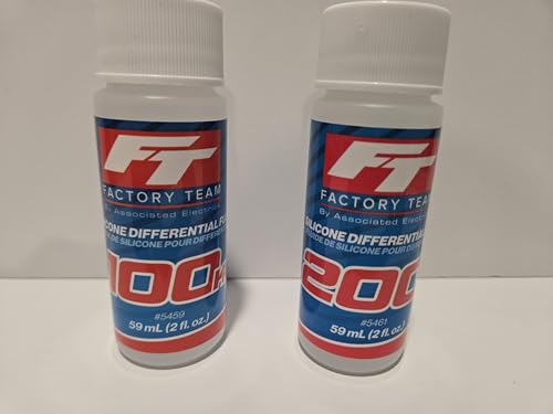 2 Pack Team ASSOCIATED 100K + 200K Silicone DIFF Fluid Differential Oil 100,000 200,000 WT Weight LOSI ARRMA