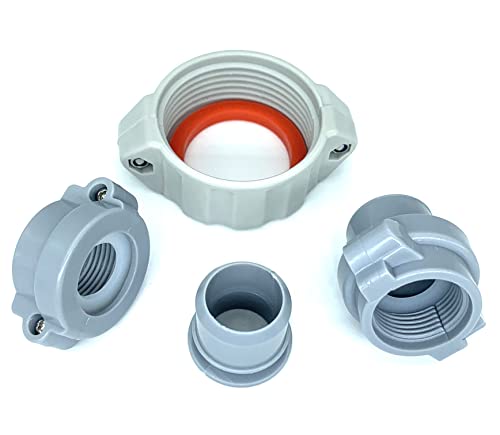 Replacement Coupling Connector Seal Kit for Coleman Lay-Z-Spa 1A+2B/C | Pump Fittings Screw Nut Nipple, Leak Repair Washers Gaskets, Durable Rubber, Easy Install, Fix E02 Error - color: 1A2BC Split nut