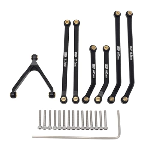 DKKY CNC Aluminum High Clearance for 1/24 RC Crawler LWB 133.5mm Axial SCX24 AXI90081 Deadbolt AXI00004 B17 Upgrades (Black) - color: Black