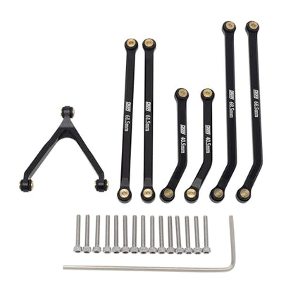 DKKY CNC Aluminum High Clearance for 1/24 RC Crawler LWB 133.5mm Axial SCX24 AXI90081 Deadbolt AXI00004 B17 Upgrades (Black) - color: Black