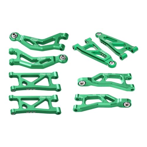Aluminum 7075 Alloy Front + Rear Upper and Lower Suspension Arms for Arrma 1/16 Mojave GROM Desert Truck Upgrades - Green