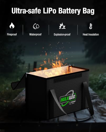 12V 100Ah LiFePO4 Lithium Battery Fireproof Safe Bag, Large Capacity Explosion-proof Lipo Battery Case for Charging & Storage, Waterproof Safe Box Compatible with LiTime(14x7.9x9.4 Inches) - size: 14x7.9x9.4 Inches