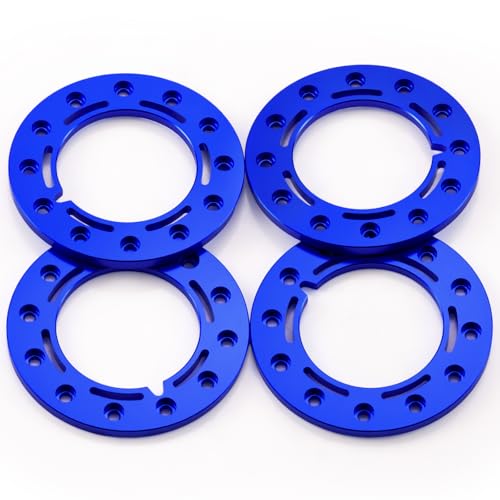 Aluminum 1.55inch Beadlock Ring 1Set/4PCS for AXIAL UTB18 D90 TF2 CC01 AX90069 MST JIMNY 1/10 RC Crawler Truck Car Wheels (Blue) - color: Blue