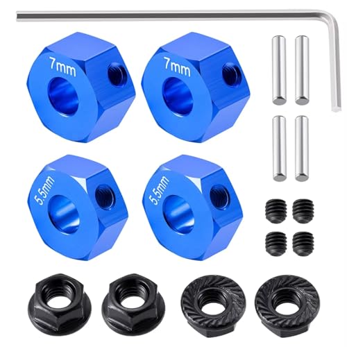 Rc Accessories for Slash 2wd 1/10 Metal 12mm Hex Wheel Hub Adapter 5.5mm + 7mm Thickness Short Course Truck Upgrade Replacement Parts