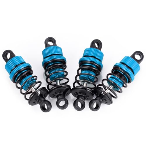 4Pcs JGGZONE 1:10 50mm RC Oil Filled Shock Absorbers Assembled Kit Compatible with Tamiya TT01 TT02 M03 M04 M05 M06 1:10 On Road Car Upgrades Replace Parts (Blue, 50MM) - color: Blue, size: 50MM