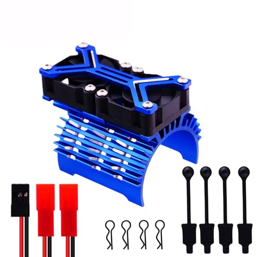 4274 4068 Motor Fan & Body Clips for Arrma 1/7 1/8 RC Cars Felony Infration Limitless Kraton Outcast Notorious 6S Motor Heatsink 40mm 42mm Cooling Fan Upgrades Parts Blue - color: black