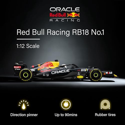 Voltz Toys Authentic Licensed 1:12 F1 RedBull Rb18 Remote Control Car - F1 Collection RC car Series for Kids and Adults - 2.4GHz RC Car for Gift (1:12 RedBull Rb18(NO.1)) - color: 1:12 Redbull Rb18(no.1)