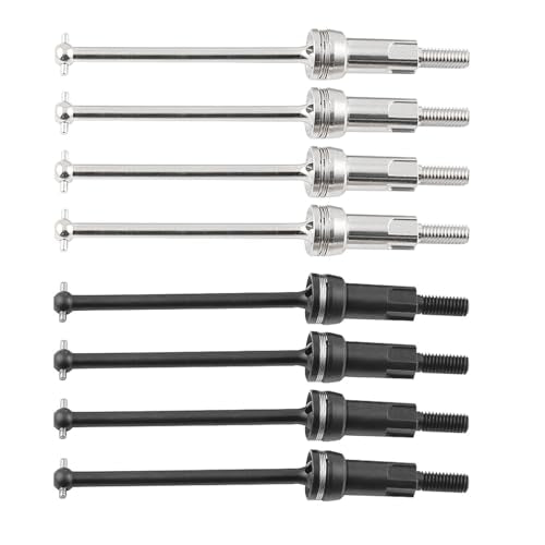 Steel Front Rear CVD Axles Drive Shafts Set with Aluminum 7075 Wheel Hex for Arrma 1/18 Granite Grom Mega 380 Brushed 4x4 Monster Truck RTR Upgrade Parts (Black) - color: Black