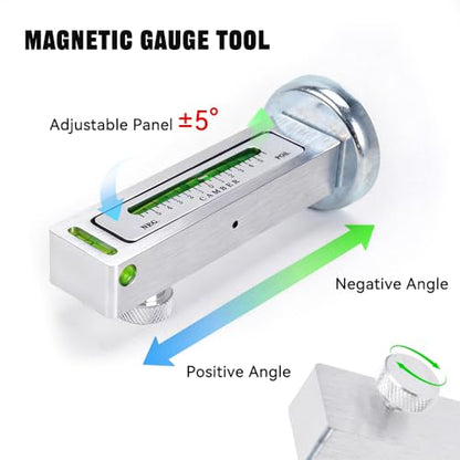 BARTOO Magnetic Camber Caster Pillar Gauge Aluminum Wheel Alignment Tool | Aluminum Alloy, 2-Pack, Magnetic Mount, Adjustable -5° to +5°, Fits Cars Trucks RVs Tire Repair, Silver - size: 2 Pack - Silver
