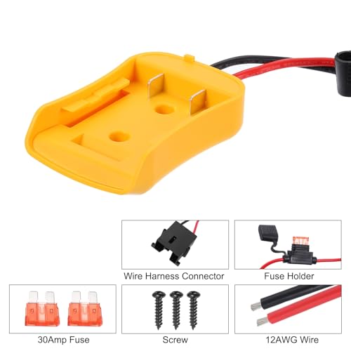 HARFINGTON Battery Adapter Converter for DIY Rc Car Truck Toys' 20V Battery, Battery Conversion Kit with 12AWG Wire, Wire Harness Connector, 2 Set 14pcs, Yellow