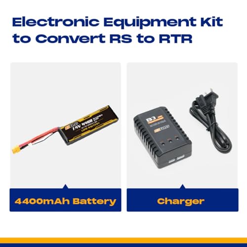 FMS Lipo Battery 2S 7.4V 4400mAh 30C with All-in-One Charger Set to Convert RS to RTR for 1/10 Atlas, FJ40, Mashigan, 1/6 Jimny, 1941MB, FCX10 LC80, FCX10 K5