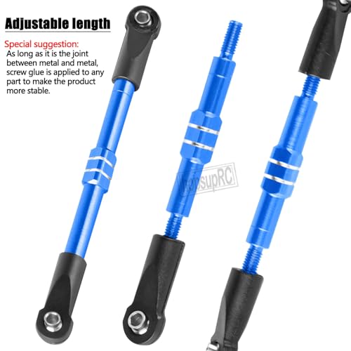 RC Adjustable Turnbuckles Links Upgrades Part for 1/16 Mini Slash 70054-1 RC Car.Front & Rear Aluminium Adjustable Turnbuckles Camber Toe Link Hops Up.Navy Blue - color: Navy Blue(for 1/16)