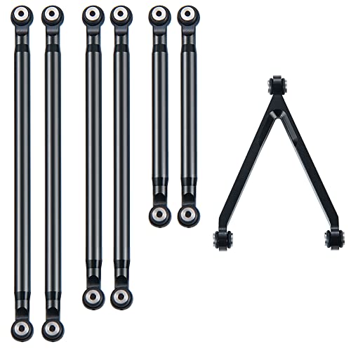 Maleonn RC Aluminum Alloy Suspension Links Rod Link Chassis Linkage for 1/24 RC Crawler Car SCX24 Links Upgrades AXI00005 Accessories - Black - color: Black