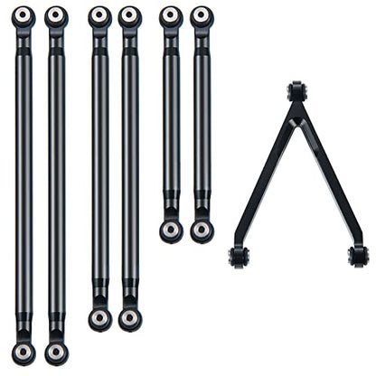 Maleonn RC Aluminum Alloy Suspension Links Rod Link Chassis Linkage for 1/24 RC Crawler Car SCX24 Links Upgrades AXI00005 Accessories - Black - color: Black