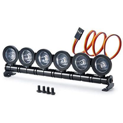 RC Car LED Light Bar Headlight Roof Lamp Kit 6 LEDs Body Shell Roof Lights for TRX4 SCX10 90027 SCX10 II 90046 D90 1/10 RC Rock Crawler Car Upgrades (Multicolor) - color: Multicolor