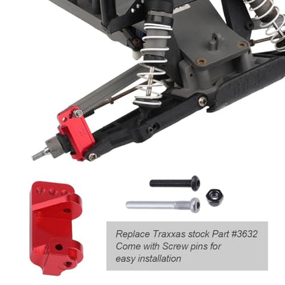 Hobbypark Aluminum Alloy Caster Blocks for RC 1/10 Traxxas 2WD Slash, Stampede, Rustler, Nitro Slash, Replacement of Part 3632 (Red) - color: Red