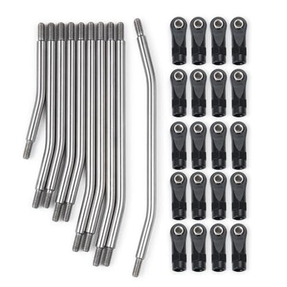 RC Car Parts for Axial for SCX10 II 90046 for SCX10 1/10 RC Car Parts 313/324mm Metal Link Rod Set Linkage Steering W/Ball End Modification RC Car Accessories(324mm) - size: 324mm