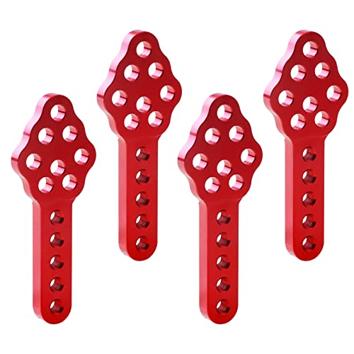 4Pcs Metal CNC RC Car Shock Absorber Mount Adjust Height Angle Stand for Axial SCX10 90046 D90 D110 SCX10III RC Crawler Upgrades (Red) - color: Red