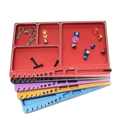 Magnetic Parts Tray Aluminum Alloy Dish for Screws Nuts Bolts - Strong Hold Small Hardware Organizer for RC Car Repair 4.25 Inch(black) - size: black