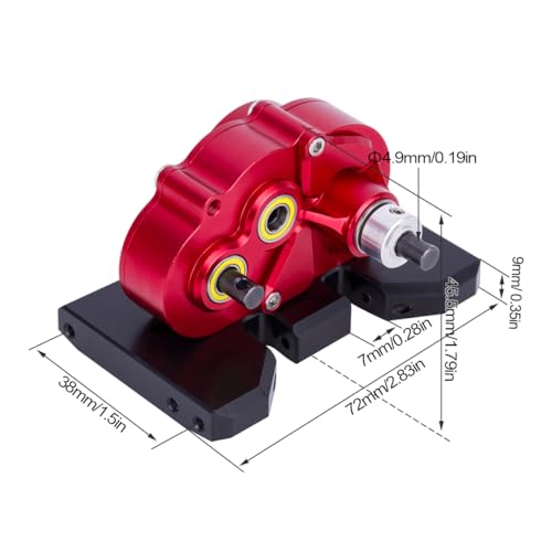 Aluminum Lightweight Gearbox OD-3 Overdrive Transmission for 1/10 RC Crawler Car Axial SCX10 II VS4-10 LCG Chassis Straight Axle (Black) - color: Black