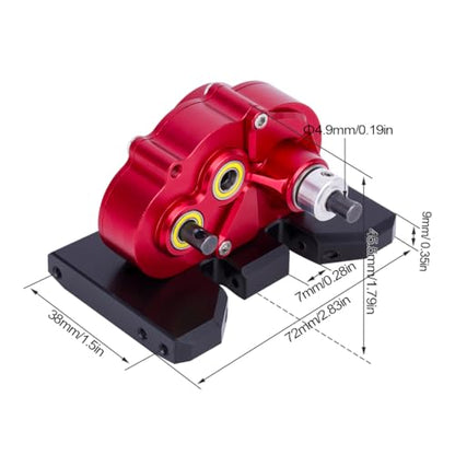 Aluminum Lightweight Gearbox OD-3 Overdrive Transmission for 1/10 RC Crawler Car Axial SCX10 II VS4-10 LCG Chassis Straight Axle (Black) - color: Black