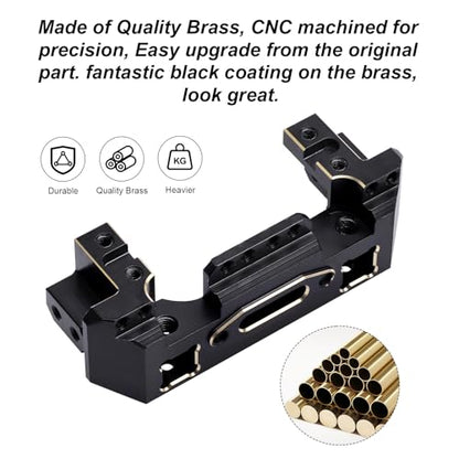 Hobbypark 116.5g Heavy Brass Front Bumper Mount Servo Mounts Bracket Stand Weights Compatible with TRX4 Defender Bronco Sport Blazer Crawler