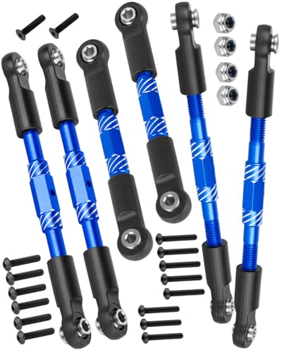 RC Aluminum Turnbuckles Camber Links Upgrades Part for 1/10 Slash/Rustler/Stampede/Hoss,1/8 Jato 4X4 4WD VXL,Turnbuckles Camber Links Hops Up,Navy Blue (#9027#9028#9029) - color: Navy Blue-(for 1/10）