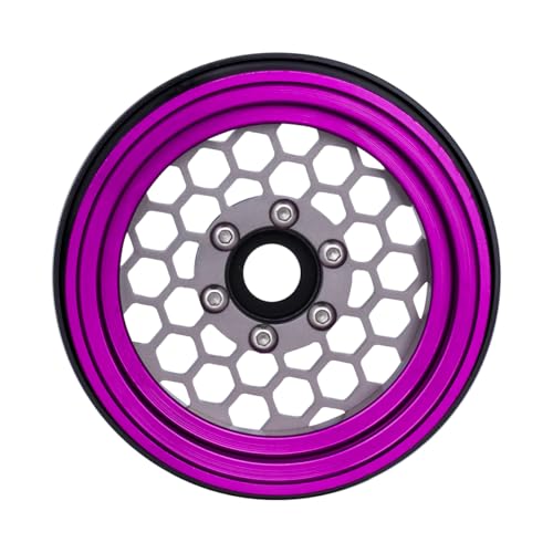 4PCS Beadlock Rims 1.9 Inch Wheels RC Rim Hub Aluminum Beadlock Rims for Traxxas TRX4 TRX6 Redcat GEN7 GEN8 Rc4wd D90 Axial SCX10 SCX10 II 90046 SCX10 III AXI03007 12mm Hex 1/10 RC Crawler (Titanium)