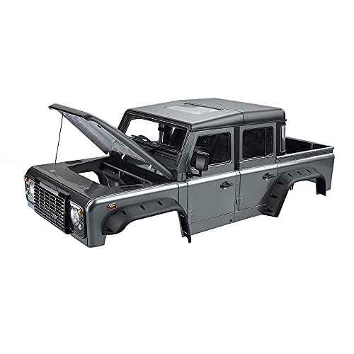 1/10 RC Land Rover Defender Pickup Hard Body Shell Kit-313mm Wheelbase Pickup Body for Axial SCX10 90046 TRX4 CC01 Capra RC Crawler Car (White) - color: White