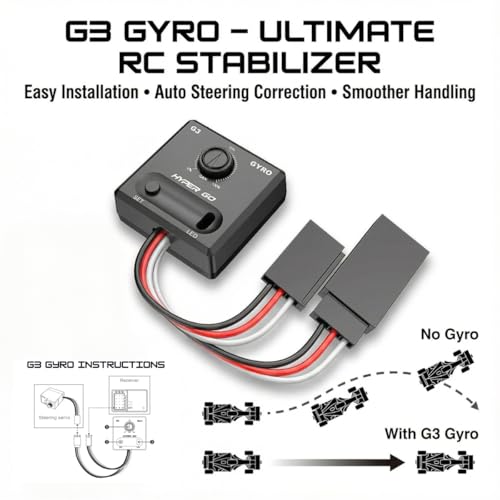Universal RC Car Gyro Upgrade Module – Stability Control Unit for 3 Wire Servo RC Cars – Precision Steering Correction, Adjustable Gain, Upgrades for MJX, Traxxas, ARRMA, Losi, Redcat, & More