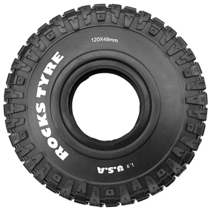 ShareGoo RC 1.9 Crawler Tires 1.9 inch Rubber Mud Tyre Tires OD 120mm Compatible with Axial SCX10 90046 AXI03007 Tamiya CC01 Redcat Gen8 RC4WD 1/10 RC Crawler 1.9 Beadlock Wheel Rims