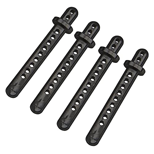 Aluminum Alloy RC Body Post Mounts Compatible with Axial SCX10 1/10 4WD RC Crawler Cars (Black) - color: Black