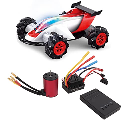 Waterproof Efficient Brushless Motor ESC Kit for 1/10 RC Car Red