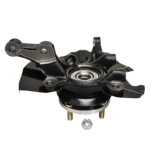 Detroit Axle - 4pc Steering Knuckles Kit for 06-11 Hyundai Accent 4-Wheel | ABS, 2 Front Steering Knuckles & Wheel Bearing Hubs 2 Rear Wheel Bearing and Hubs 2006 2007 2008 2009 2010 2011 Replacement - size: 4UW48689/Kit