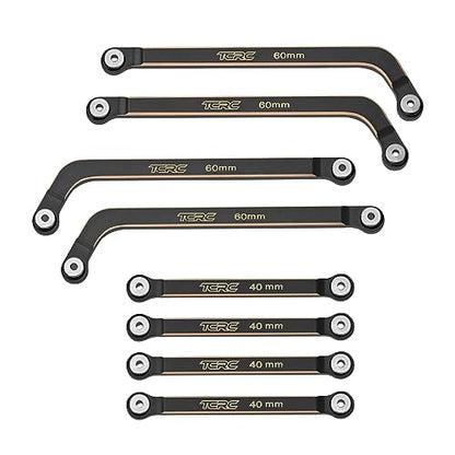 8PCS Brass High Clearance Chassis Suspension Links Rod Linkage Set for Axial AX24 XC-11/24 RC Crawler Car Upgrade Parts,Black Coating - style: Brass Links